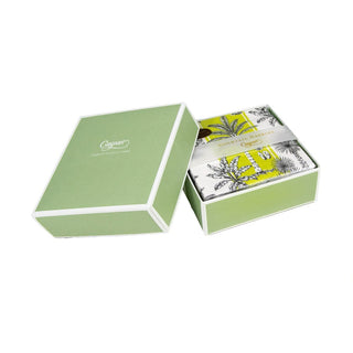 Caspari Southern Palms Green & White Boxed Cocktail Napkins - 40 Per Box 17951B