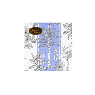 Caspari Southern Palms Blue & White Luncheon Napkins - 20 Per Package 17952L