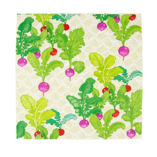 Caspari Radish Patch Cocktail Napkins - 20 Per Package 17980C