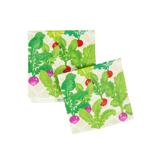 Caspari Radish Patch Cocktail Napkins - 20 Per Package 17980C