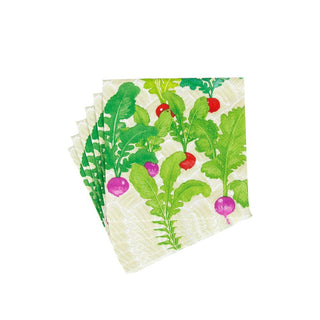Caspari Radish Patch Cocktail Napkins - 20 Per Package 17980C