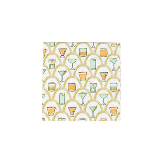 Caspari Deco Cocktails Boxed Cocktail Napkins - 40 Per Box 18030B