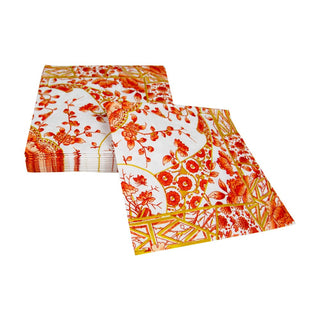 Caspari Gilded Porcelain Coral Luncheon Napkins - 20 Per Package 18060L