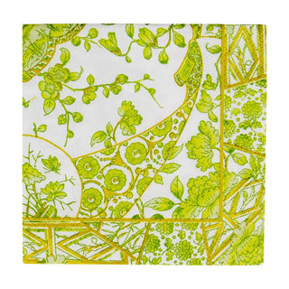Caspari Gilded Porcelain Chartreuse Cocktail Napkins - 20 Per Package 18061C