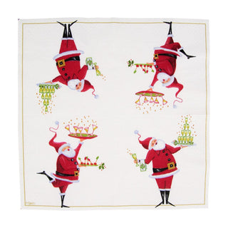 Caspari Santa Serving Drinks Cocktail Napkins - 20 Per Package 18210C