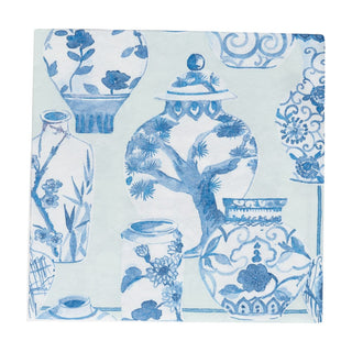 Caspari Glazed Porcelain Celadon Paper Linen Dinner Napkins - 12 Per Package 18340DG