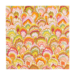 Caspari Marbled Ceramica Raspberry & Chartreuse Boxed Cocktail Napkins - 40 Per Box 18450B