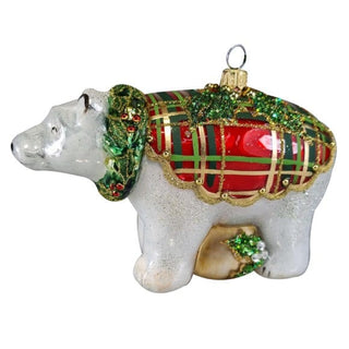 Silverado Polar Bear in Plaid Ornament 18465