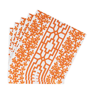 Caspari Coral And Trellis Coral Luncheon Napkins - 20 Per Package 18470L