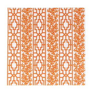 Caspari Coral And Trellis Coral Luncheon Napkins - 20 Per Package 18470L
