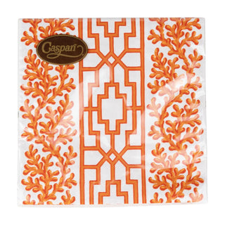 Caspari Coral And Trellis Coral Luncheon Napkins - 20 Per Package 18470L
