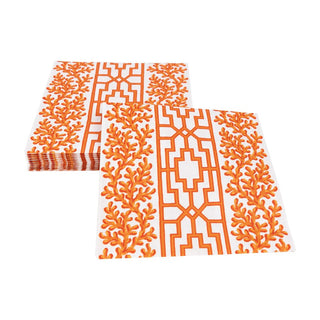 Caspari Coral And Trellis Coral Luncheon Napkins - 20 Per Package 18470L
