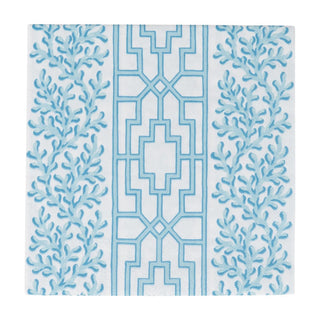 Caspari Coral And Trellis Robin's Egg Luncheon Napkins - 20 Per Package 18471L