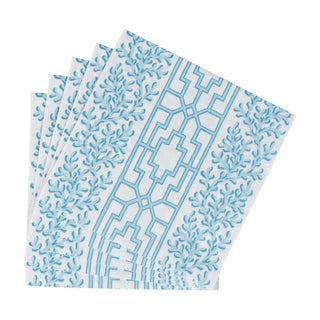 Caspari Coral And Trellis Robin's Egg Luncheon Napkins - 20 Per Package 18471L