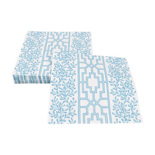 Caspari Coral And Trellis Robin's Egg Luncheon Napkins - 20 Per Package 18471L