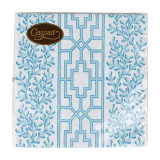 Caspari Coral And Trellis Robin's Egg Luncheon Napkins - 20 Per Package 18471L