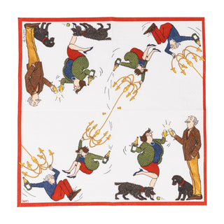 Caspari Bottoms Up Cocktail Napkins - 20 Per Package 18550C