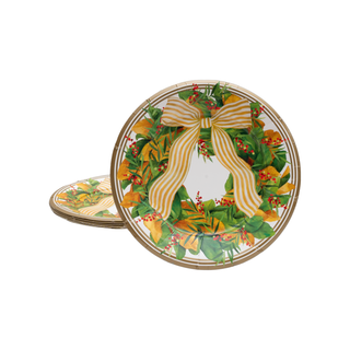 Magnolia Wreath Paper Salad & Dessert Plates - includes 8 Paper Salad & Dessert Plates