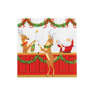 Caspari Santa's Bar Cocktail Napkins - includes 20 Cocktail Napkins 18590C