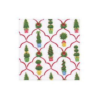 Caspari PETIT JARDIN DE NOEL NAPKIN COCKTAIL 18610C