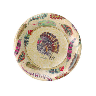 Caspari Plumage Paper Salad & Dessert Plates - includes 8 Paper Salad & Dessert Plates 18720SP