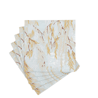 Caspari Willows Silver Cocktail Napkins - includes 20 Cocktail Napkins 18731C
