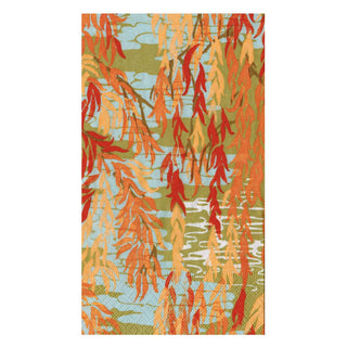 Caspari Willows Coral Guest Towels - includes 15 Guest Towels 18732G