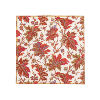 Caspari Paisley Leaves Ivory Cocktail Napkins - includes 20 Cocktail Napkins 18760C