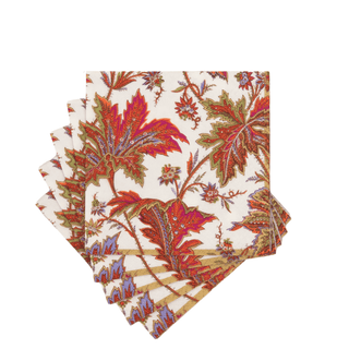 Caspari Paisley Leaves Ivory Cocktail Napkins - includes 20 Cocktail Napkins 18760C