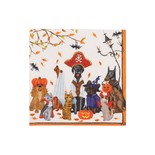 Caspari Halloween Pets Recycled Cocktail Napkins - includes 20 Cocktail Napkins 18800EC