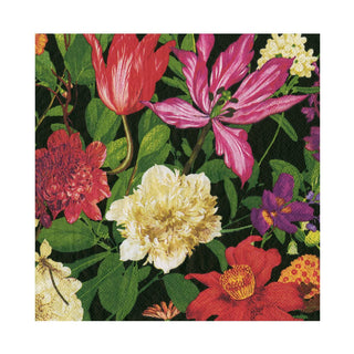 Caspari Dutch Floral Black Luncheon Napkins - includes 20 Luncheon Napkins 18850L