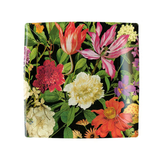 Caspari Dutch Floral Black Square Paper Salad & Dessert Plates - includes 8 Paper Salad & Dessert Plates 18850SP