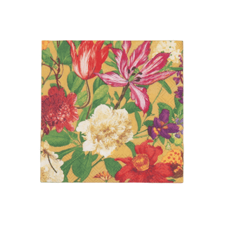 Caspari Dutch Floral Gold Cocktail Napkins - includes 20 Cocktail Napkins 18851C