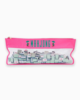 Oh My Mahjong Mahjong Tile Storage Bag - Pink Monkey 21182