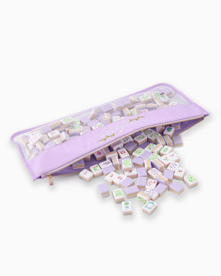 Oh My Mahjong Mahjong Tile Storage Bag - Lilac Script Mahjong 21183