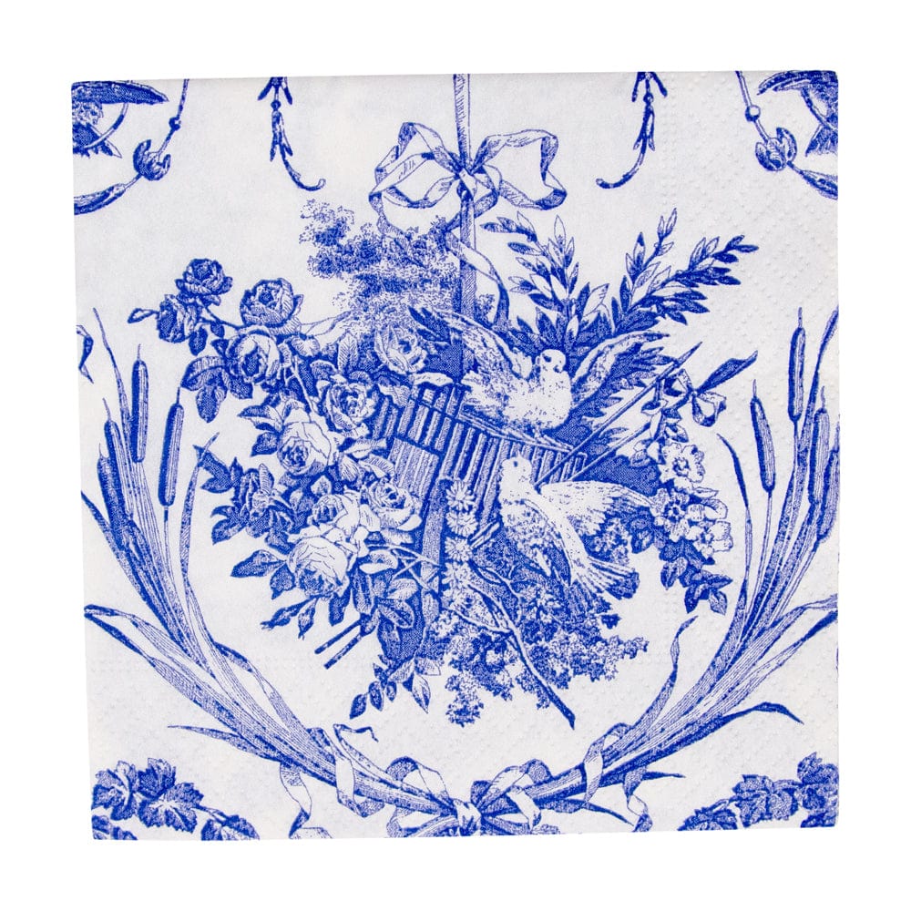 Caspari Tovagliolini Cocktail Conchiglia Blu – 20 Pezzi, Stampa In Germania, Compostabili - 5