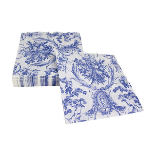 Caspari Romantic Toile Blue Luncheon Napkins - 20 Per Package 3300L