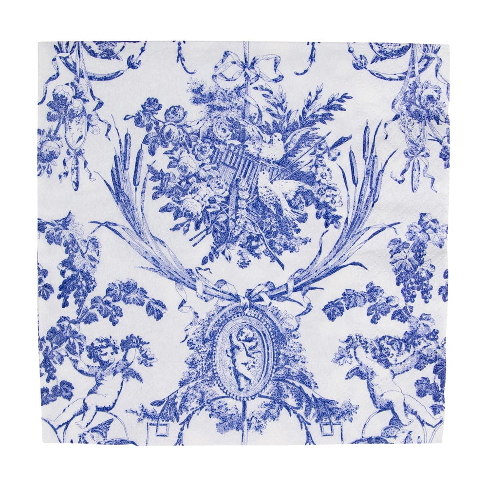 Caspari Netting and Shells Paper Cocktail Napkins in Blue 20 Per Package Caspari Netting and Shells Paper Cocktail Napkins in Blue 20 Per Package