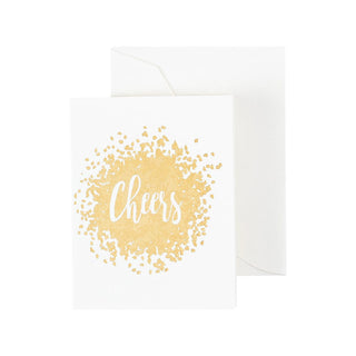 Caspari Cheers Script Gold Foil Enclosures 4 Pk Gallery 46DENC