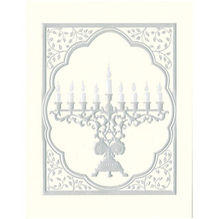 Caspari Menorah Embossed Classic Embossed Boxed Holiday Cards - includes 10 cards & envelopes 85236