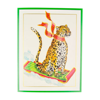 Caspari Sledding Leopard Cmas D Size 15 In 88307