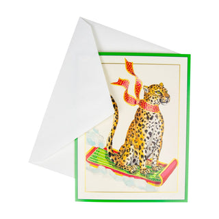 Caspari Sledding Leopard Cmas D Size 15 In 88307