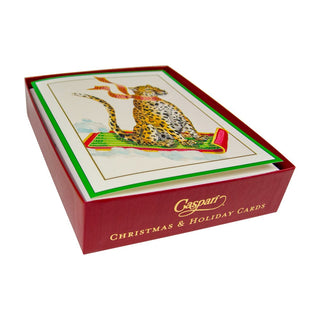 Caspari Sledding Leopard Cmas D Size 15 In 88307