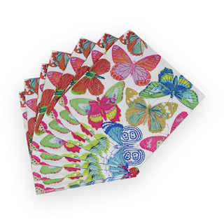 Caspari Butterflies Bright Paper Cocktail Napkins - 20 Per Package 9062C