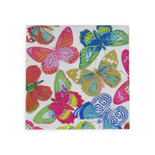 Caspari Butterflies Bright Paper Cocktail Napkins - 20 Per Package 9062C