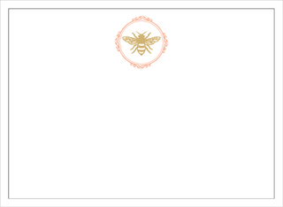 Caspari Bee Crest Foil Correspondence Cards - 12 Per Package 93613CCU12