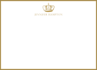 Caspari Engraved Crown Personalized Correspondence Cards 93628CCUPG