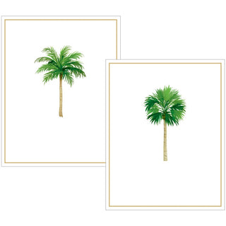 Caspari Palms Foil Boxed Note Cards - 10 Cards and 10 Envelopes per Package 94604.46A