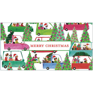 Caspari Christmas Tree Shopping Money Card - Package of 4 cards with envelopes 94703