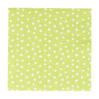Caspari Small Dots Spring Green Luncheon Napkins - 20 Per Package 9505L